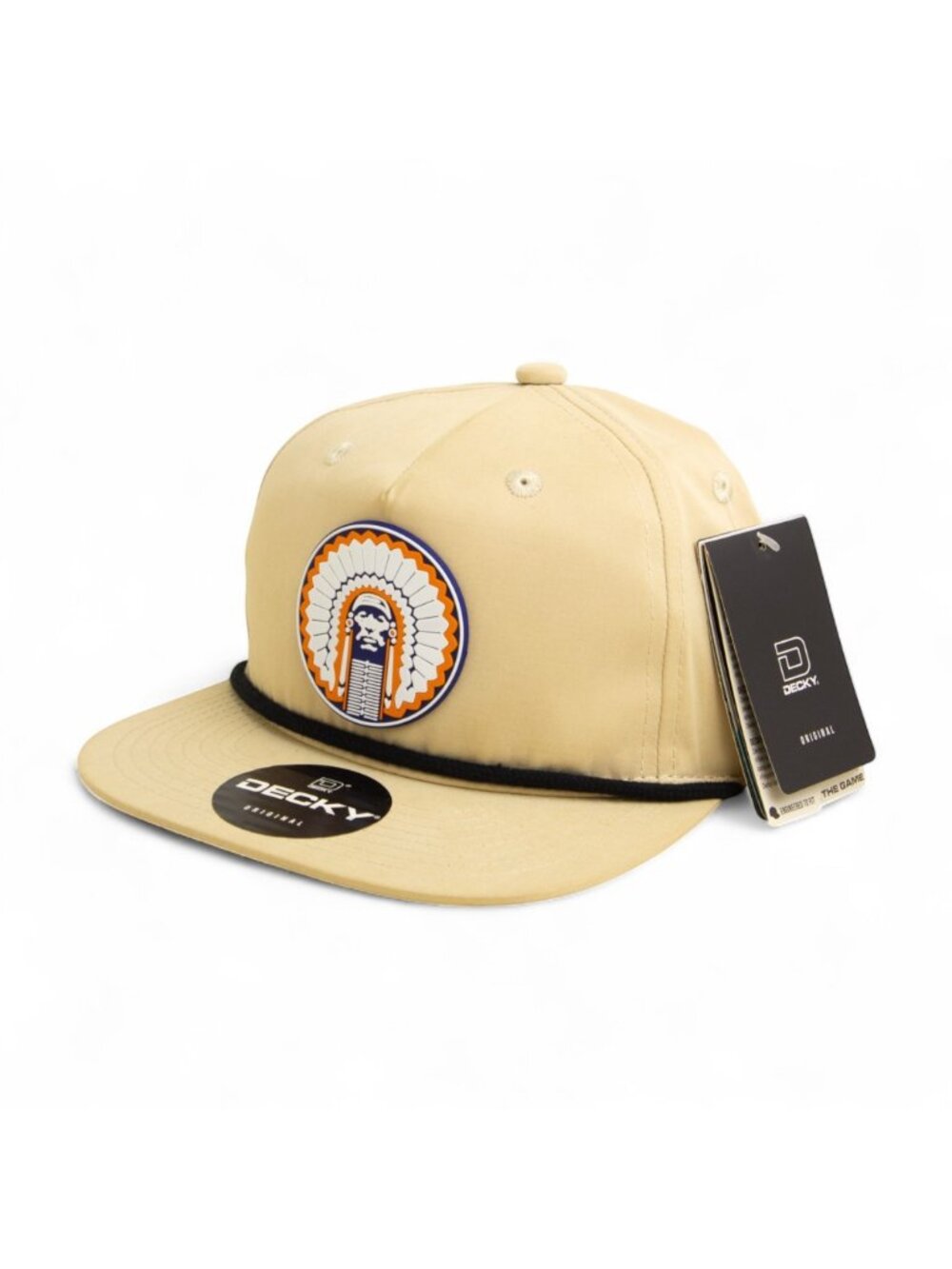 Illinois Fighting Illini Chief Illiniwek 3D Classic Rope Hat- Birch/ Black